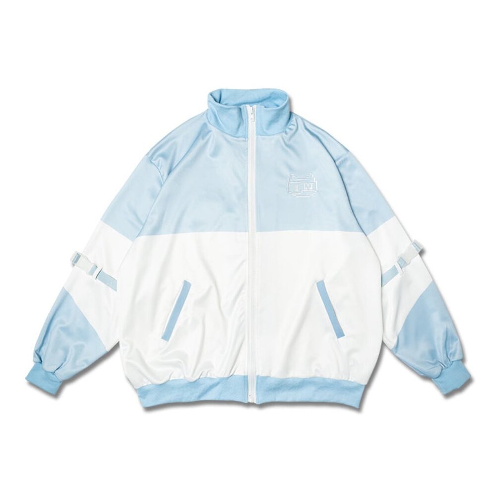 NEW ACDC RAG - Dot Cat Gamer White Blue Oversized Jacket